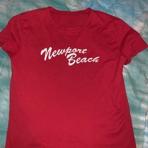 Brandy Melville new port beach red graphic tee